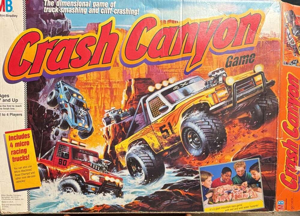 Vintage Crash Canyon Game Milton Bradley 1989 Board Game with Box